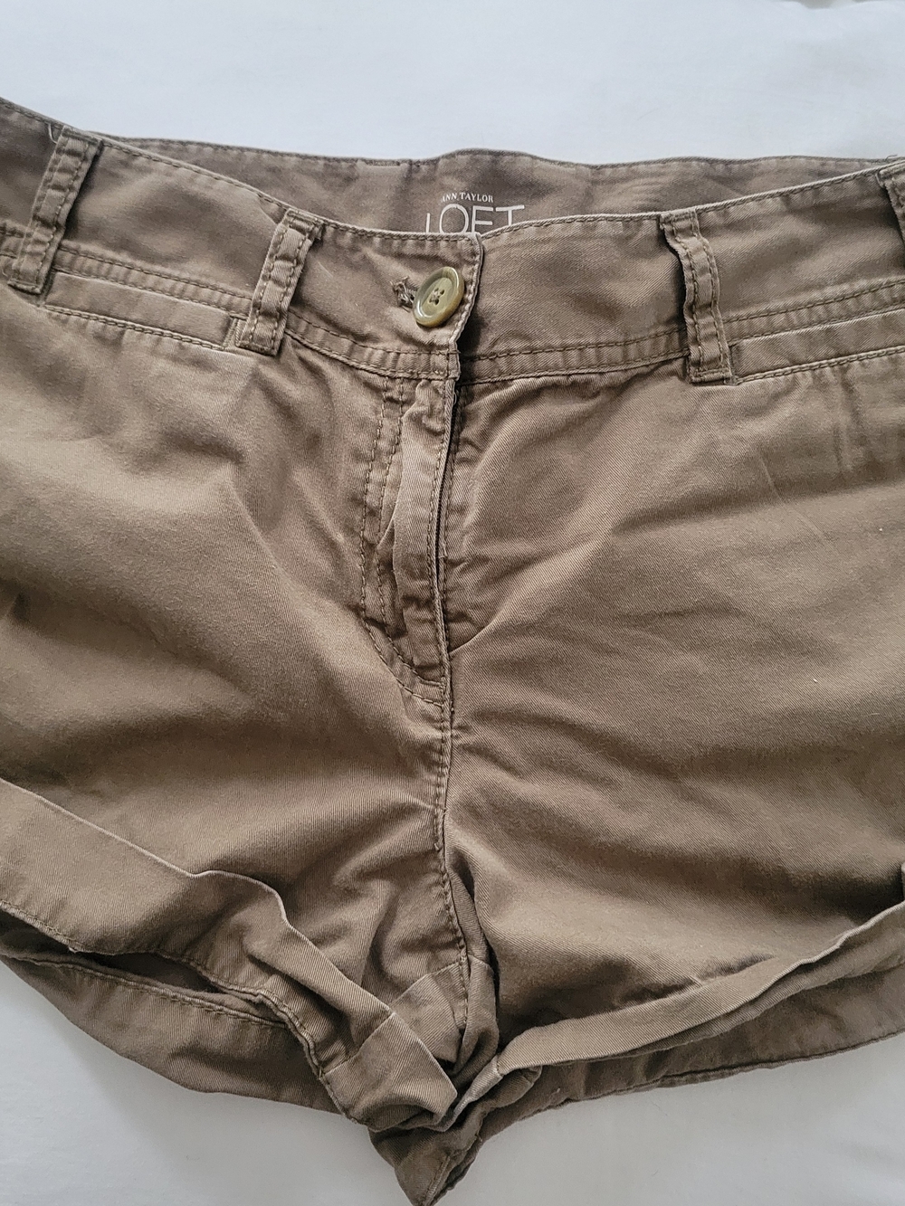 LOFT Brown Tan Cotton Blend Jean Shorts